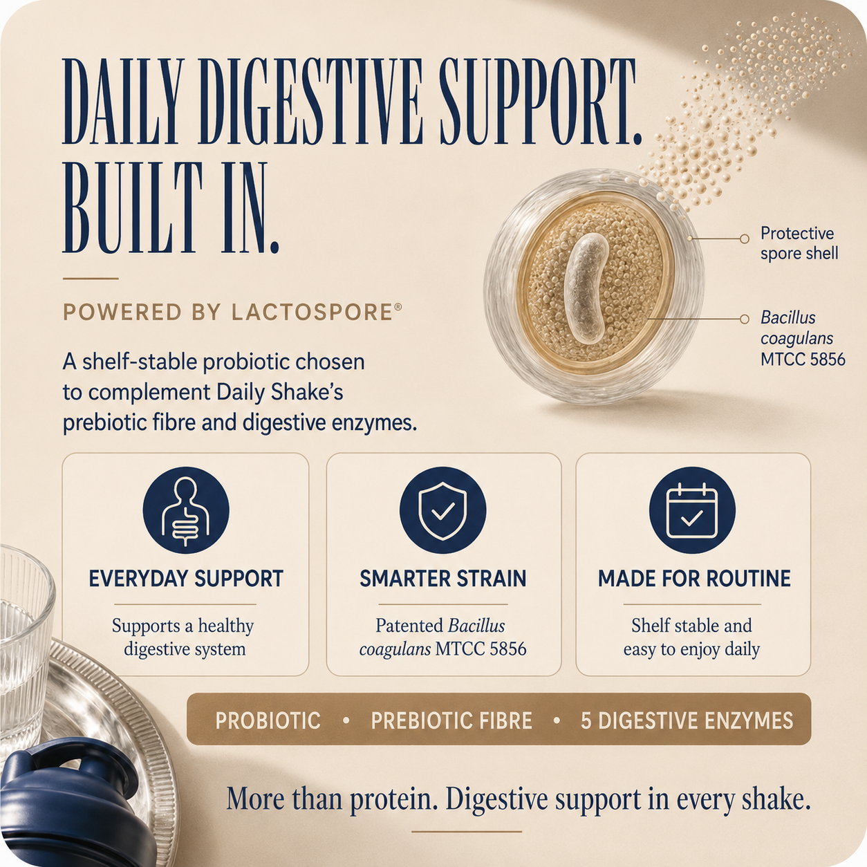 Multi Flavour Single Sachet Pack digestive support with LactoSpore probiotic, prebiotic fibre and five digestive enzymes